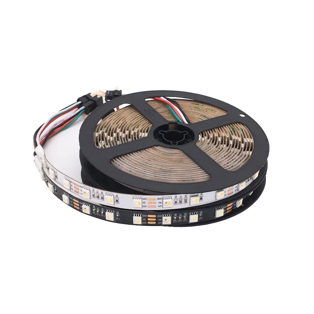5 м DC12V SK6812(аналогичный WS2812b) 5050SMD RGBWW 4 в 1 60 светодиодов/Pisxels/m индивидуальный адресуемый светодиодные полосы IP30/IP65/IP67