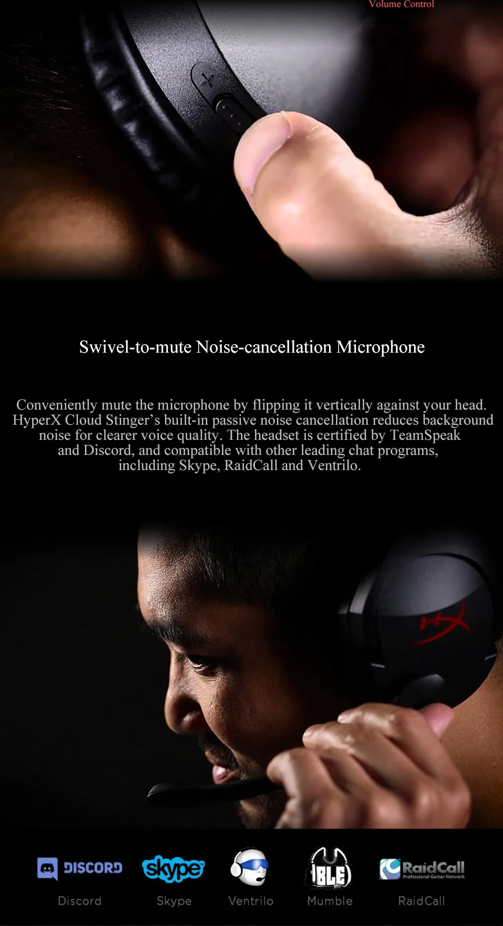 Kingston HyperX Cloud Stinger игровая гарнитура наушники с микрофоном микрофон для ПК PS4 Xbox мобильных устройств