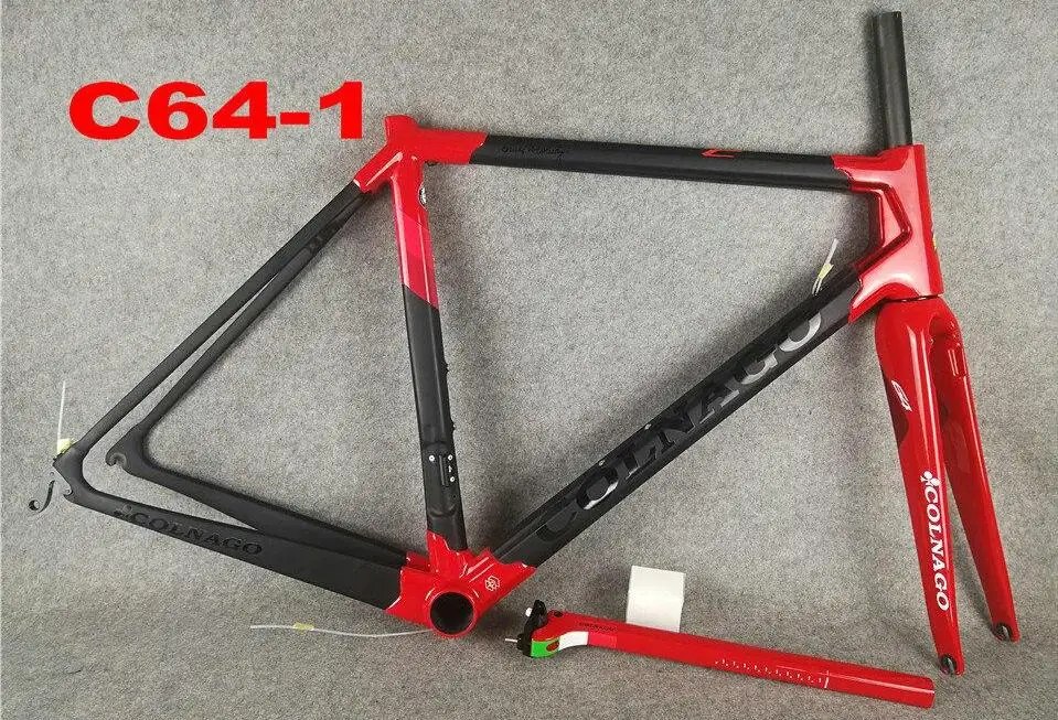 C64-1 Colnago C64 полностью карбоновая рама для шоссейного велосипеда Di2 наклонная Механическая рама для шоссейного велосипеда gro UPS et black red bob framework UPS XDB DPD - Цвет: C64-1
