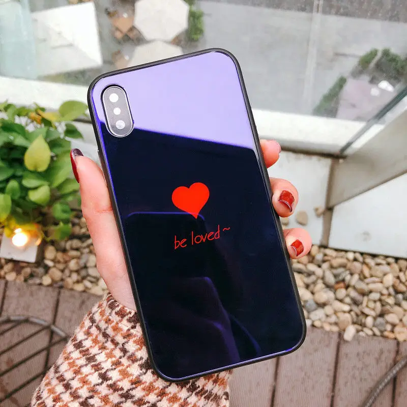 Tfshining Роскошные закаленное Стекло чехол для Apple IPhone X 10 7 8 6 6s плюс Симпатичные