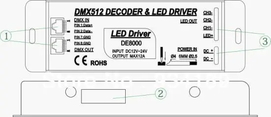 Бесплатная доставка DMX декодер и светодиодный драйвер 3 Ch RGB контроллер вход DC12 24V