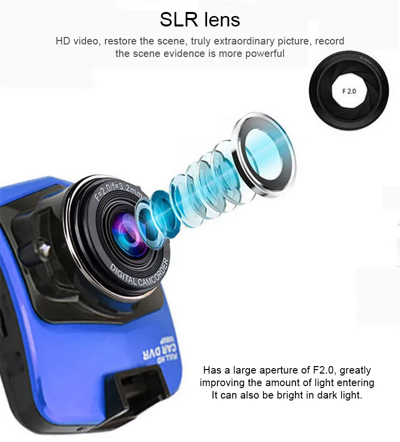 Denicer мини Автомобильная dvr камера F210 2,4 дюймовый экран Dashcam Full HD 1080P видео регистратор рекордер 170 градусов широкоугольный видеорегистратор