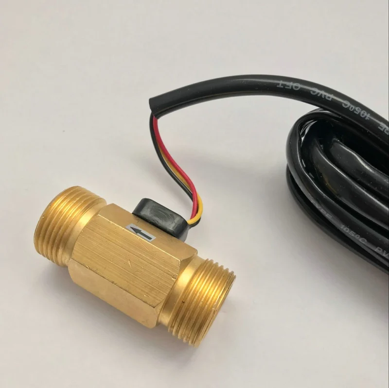NPT 3/4&quot USC-HS43TB Hall Effect Water Flow Sensor 2-45L/min Threaded Ends Repeat Error 1% Brass Turbine Flowmeter for Purifier |