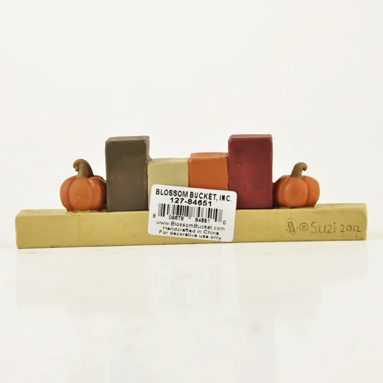 Reap Block on Incription Base Pumpkin Harvest Figurine Fairy Garden Decoration with Encourangement words Never Give up | Дом и сад