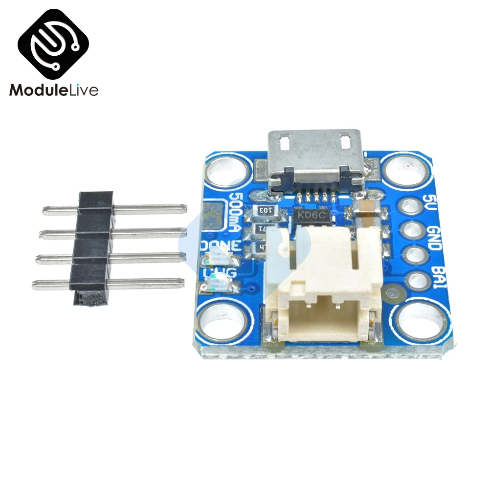 Зарядное устройство Micro-Lipo Micro-B USB зарядная плата модуль литий-ионный LiIon для