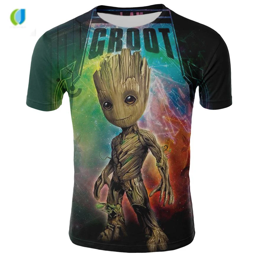 Забавная футболка с круглым вырезом и принтом guardian of the galaxy groot короткими рукавами