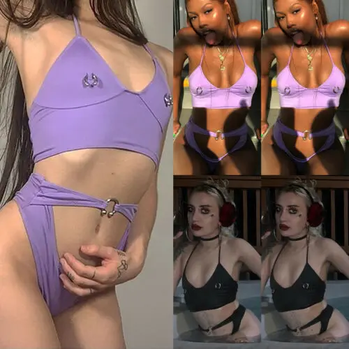 Женский купальник бикини с треугольным вырезом без подкладки сексуальный