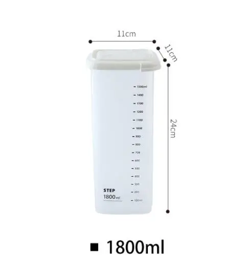 1800ML Высокое качество пластиковые герметичные банки, кухонный ящик для хранения, прозрачная пищевая канистра, сохраняющая свежесть, прозрачный контейнер - Цвет: 1800ML