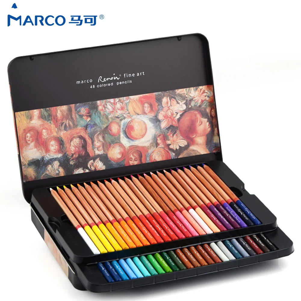 

Marco Reffine Prismacolor Масляные карандаши 24/36/48 цветов, масляные цветные карандаши для художественного эскиза, рисования, школьные и офисные принадл...