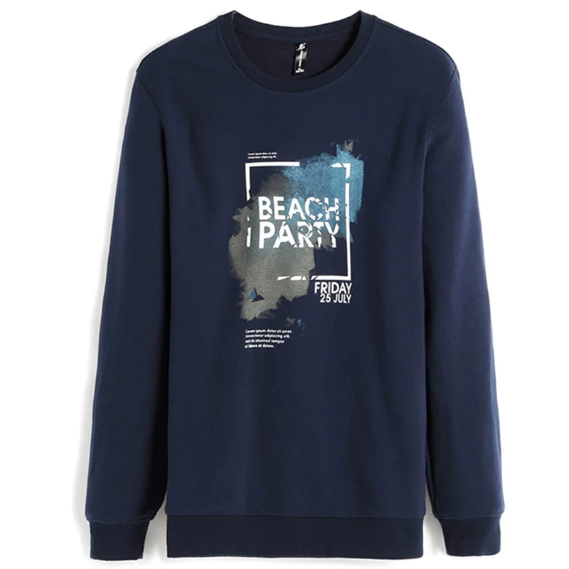 AWY702438 Navy Blue Пионерский лагерь, Осень-зима, мужские толстовки, повседневные, хлопок, плотный флис, Мужской пуловер, спортивный костюм, мужская толстовка с круглым вырезом, Забавный принт - Цвет: AWY702438 Navy Blue