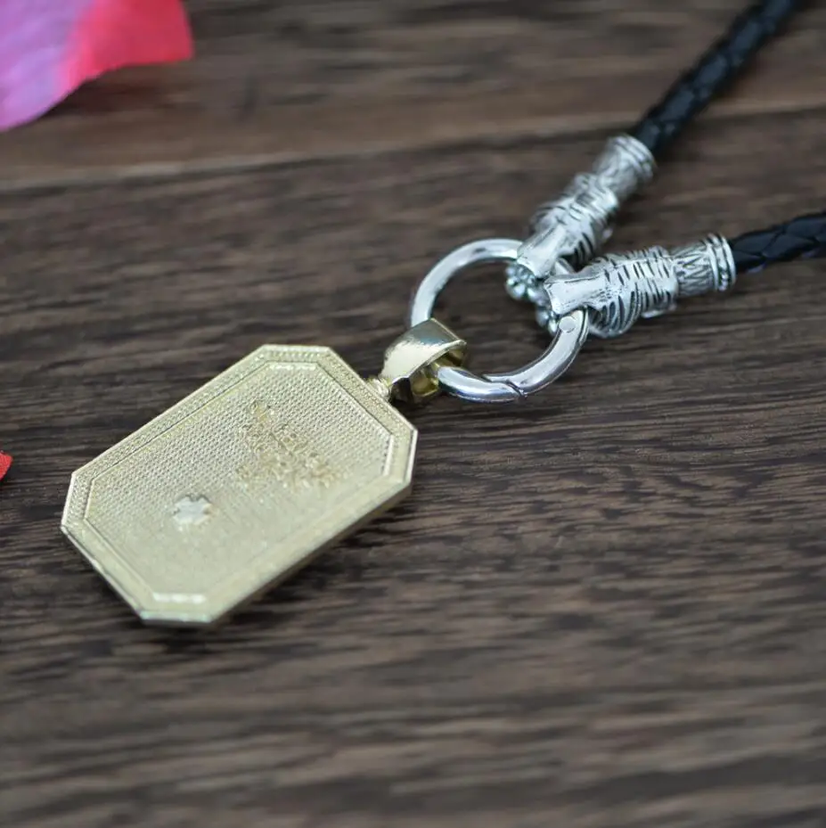 Leather Cord Six Langhong 1 шт. Святого Георгия защитить меня святая молитва религиозное ожерелье защита Шарм ожерелье ювелирные изделия-талисманы - Окраска металла: Leather Cord Six