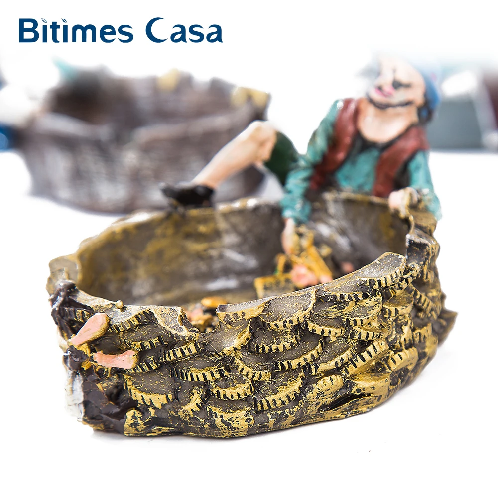 Bitimes Статуэтка пирата из смолы пепельница статуэтка лодки пиратов Карибского