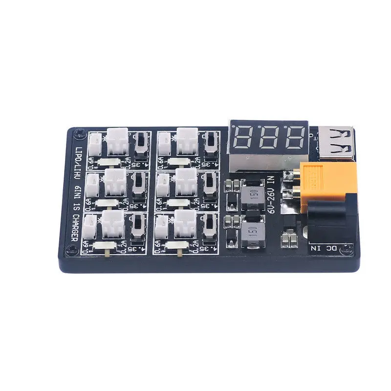Новейшее зарядное устройство 6IN1 1S Lipo LiHV плата для зарядки XT60 12A3V адаптер