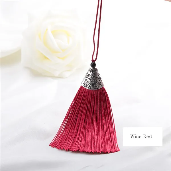 Wine Red 5 шт. многоцветная декоративная подвеска из полиэстера с кисточками DIY занавес Швейные аксессуары в китайском стиле Закладка маленькая кисточка - Цвет: Wine Red