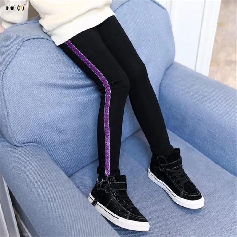 Winter Children Legging For Girl Casual Thicken Warm Girls Pants Full Length Kids Trouser 4 5 6 7 8 9 10 11 12 Years - Цвет: Purple