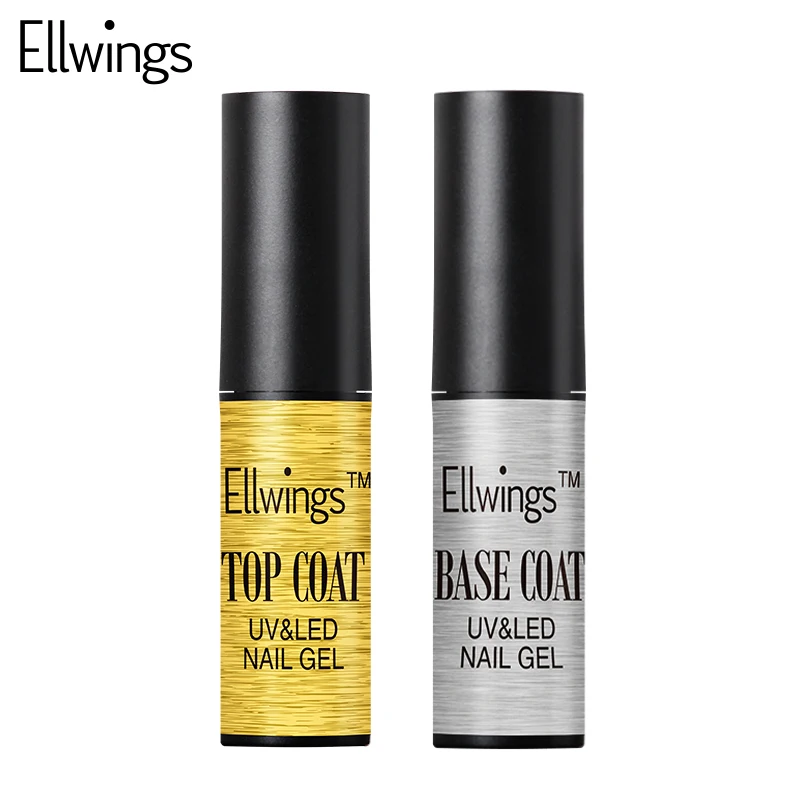 Ellwings 1 шт/2 шт верхнее Базовое покрытие гель для ногтей замачиваемый УФ-гель лак стойкий праймер лак для ногтей не очищающий верхнее покрытие лак - Цвет: Base and top coat