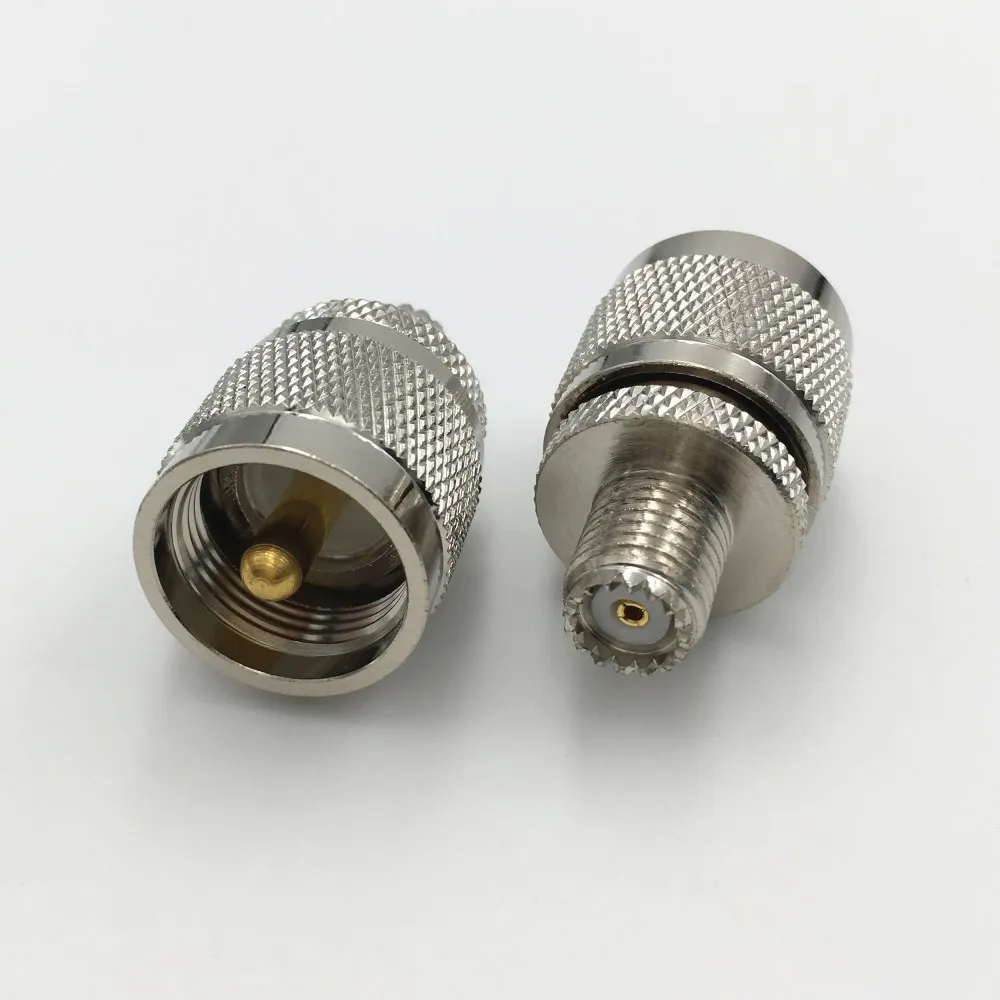 50 шт латунный UHF PL259 Штекерный разъем к мини гнездовой RF коаксиальный Прямой