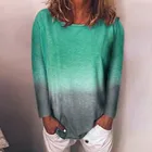 Женская блузка с длинным рукавом и круглым вырезом