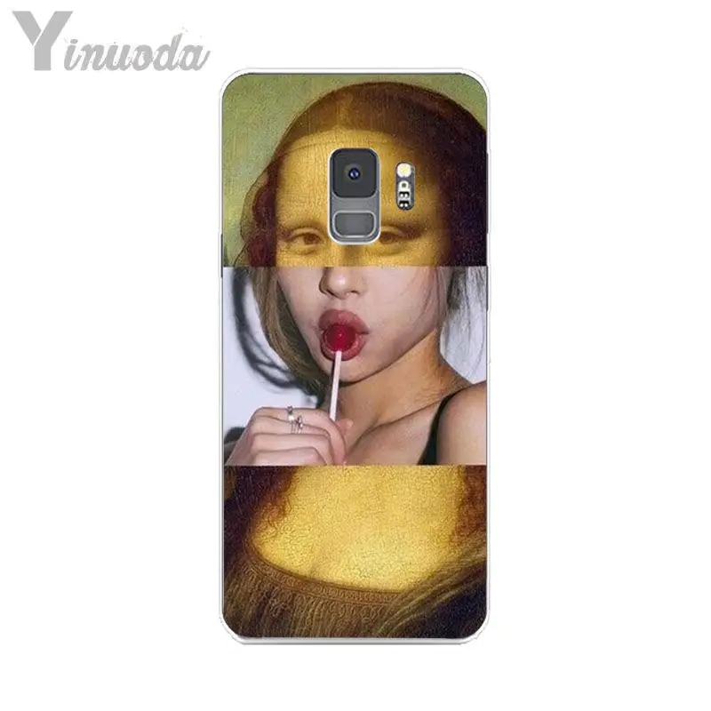Yinuoda Ван Гог Мона Лиза Девушка жемчужные серьги Art Прозрачный чехол для телефона