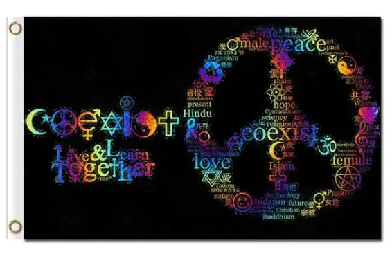 

Coexist Rainbow Pride Gay Lesbian LGBT Equality World Peace 3x5 Feet Flag