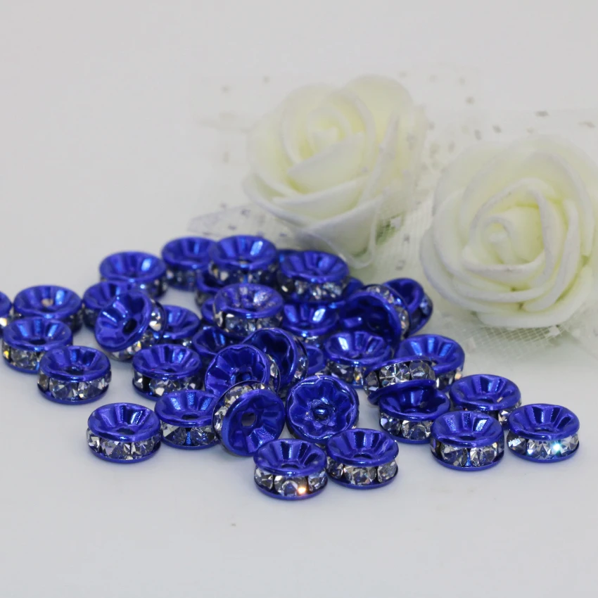 Новая мода темно-синий 30 шт. diy Распорки фурнитура элегантный кристалл горного