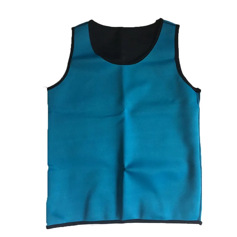 Blue Спортивный тонкий жилет для бега, для живота, для фитнеса, для мужчин, формирователь, тренажер, для талии, триммер, для пота, сауны, топы, спортивный корсет, Корректор тела, поддержка талии - Цвет: Blue