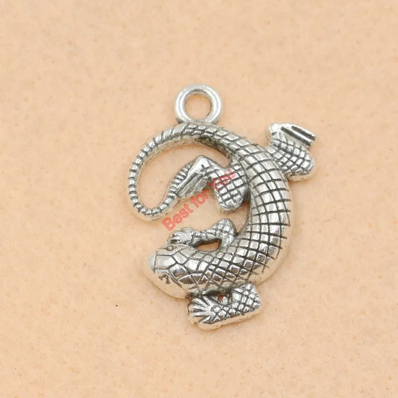 

2pcs Antique Silver Tone Salamander Charms Pendants for Jewelry Making Diy Jewelry Findings 31x24mm