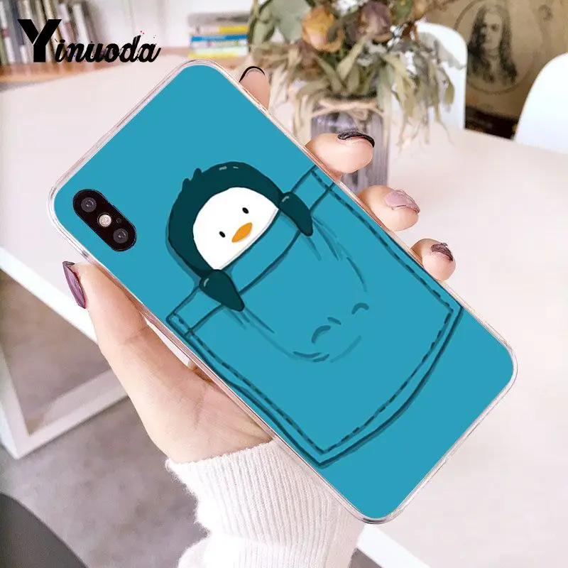 Yinuoda милый мультфильм животных пингвин Новинка чехол для телефона Fundas для iPhone 5 5Sx 6 7 7plus 8 8Plus X XS MAX XR Fundas Capa