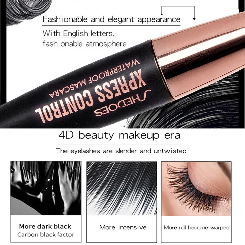 New 4D Makeup Lash Mascara Waterproof 3d Mascara For Silk Fiber Eyelash Extension Black Thick Lengthening Eye Lashes Cosmetics