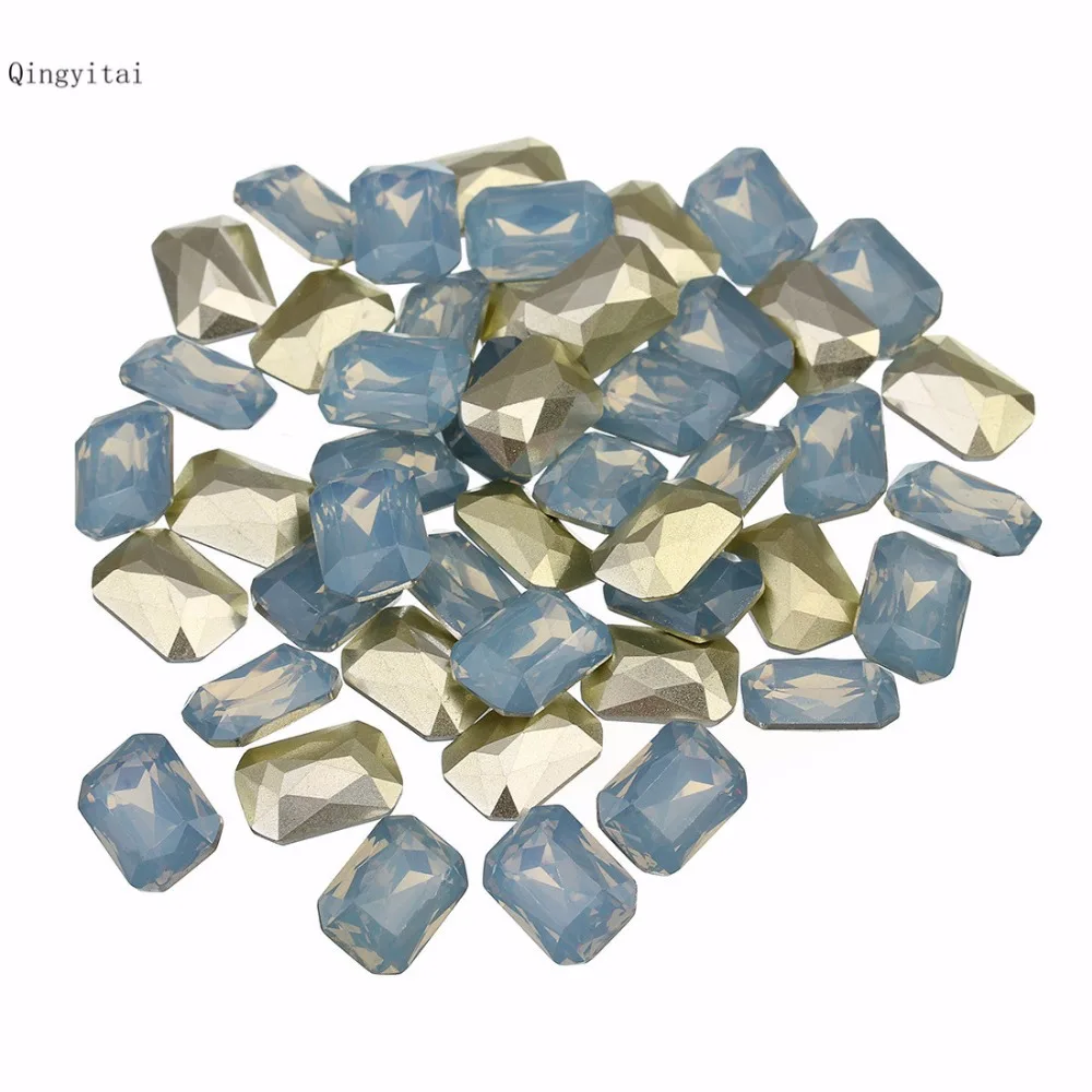50PCS/Lot Long octagonal resin tip bottom patch Protein plated flat non-porous diy jewelry accessories LS207 | Украшения и