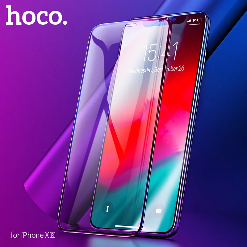 Новинка 2018 закаленное стекло HOCO для Apple iPhone XR Full HD протектор экрана защитный клей