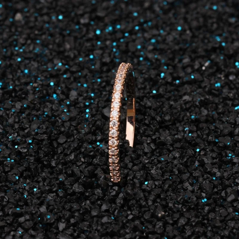 Кольцо Серебро & Rose Gold Filled кольцо Белый CZ ювелирные изделия обещание подарок
