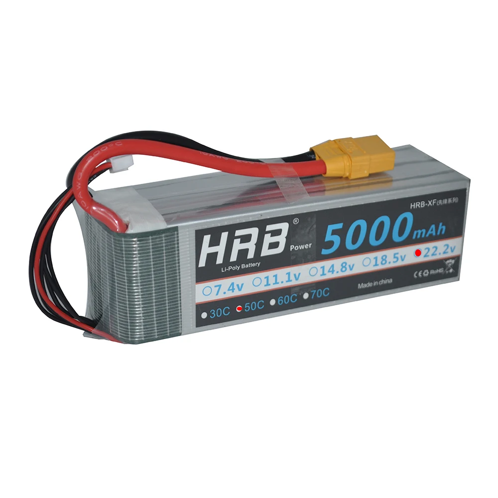 Аккумулятор HRB RC Lipo 6S 22 2 в 5000 мАч 50C Max 100C для радиоуправляемого квадрокоптера