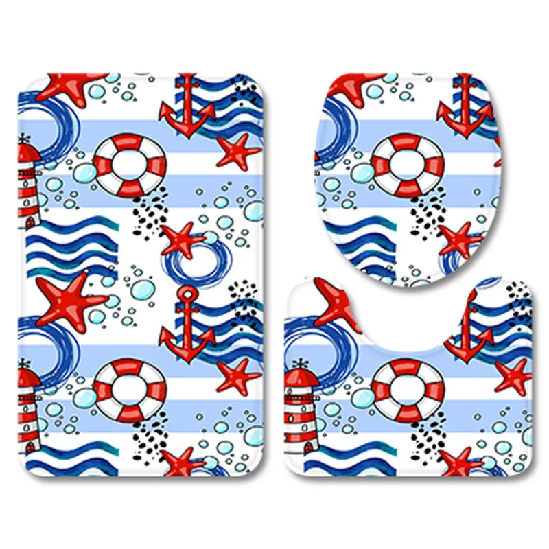 3 шт./компл. Набор ковриков для ванной фланелевый Противоскользящий кухонный