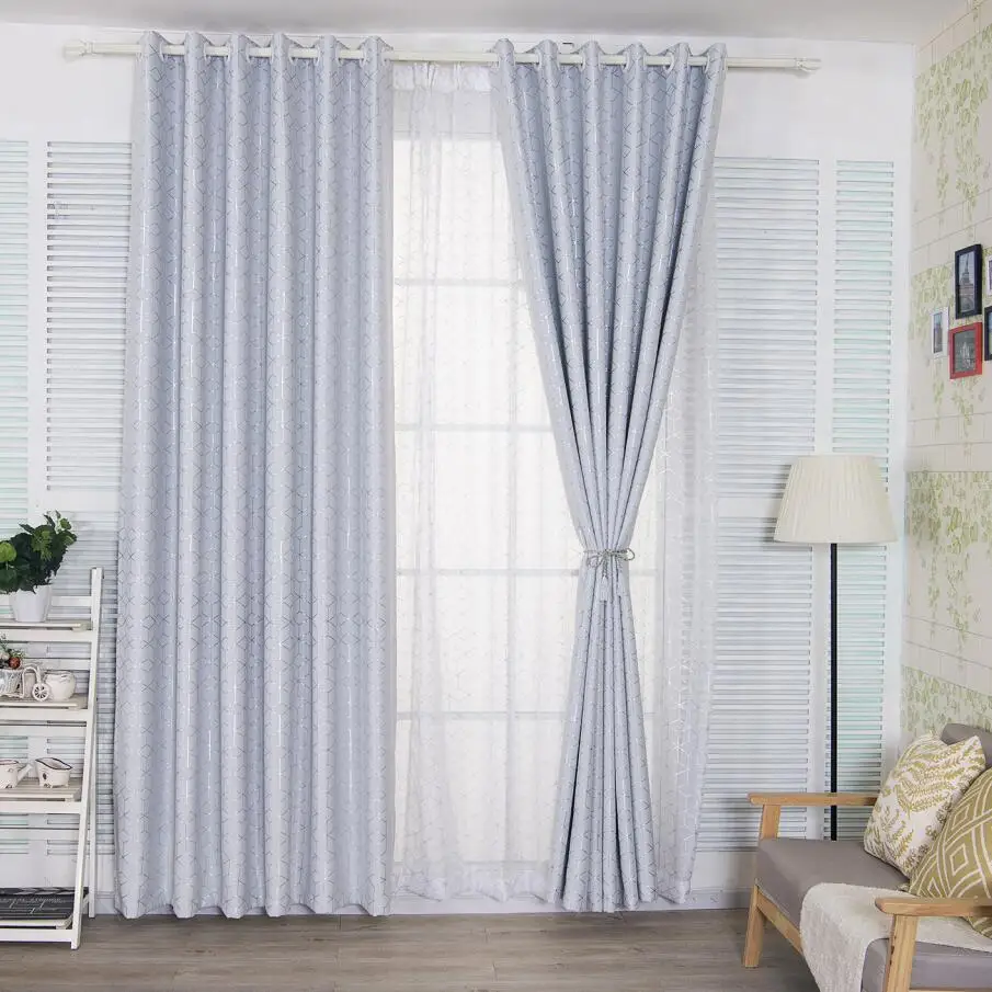 Современные однотонные Клетчатые Занавески на окна плотная шторка в спальню