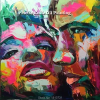 hand painted francoise nielly palette knife portrait face oil painting character figure canva wall art picture15 27
