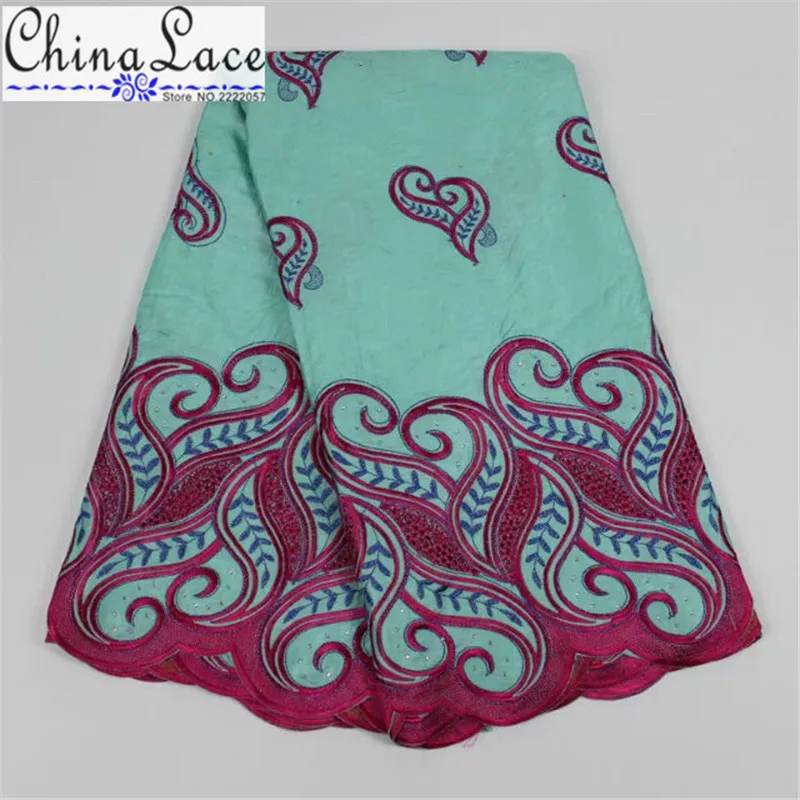 2017 Новое прибытие фиолетовый африканская базен riche getzner ткани с Вышивкой