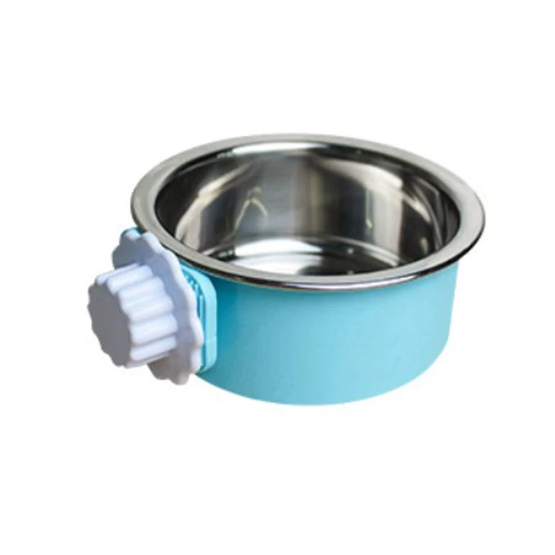 A Pet Bowl Stainless Steel Water Food Feeder Feeding Dog Puppy Cat Hanging Cage Square Bowls Pet Supplies Pet Dog Cat Crate Cage - Цвет: A