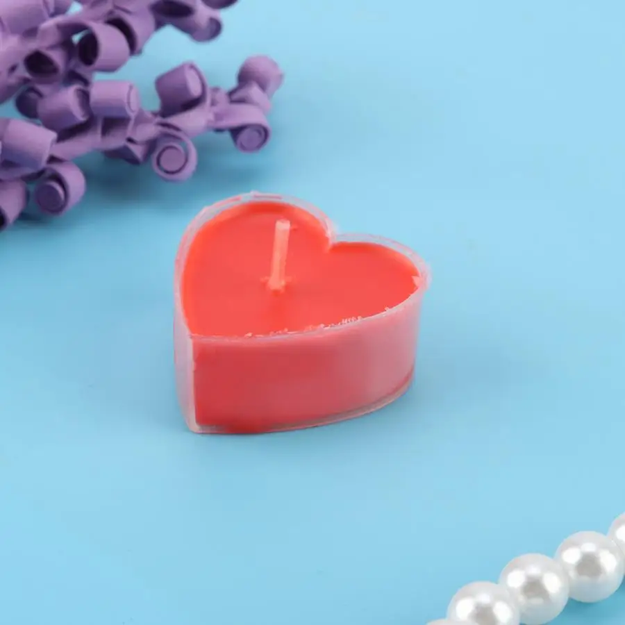 9 шт. Рождественская свеча в форме сердца Красная фотосвеча и принадлежности для