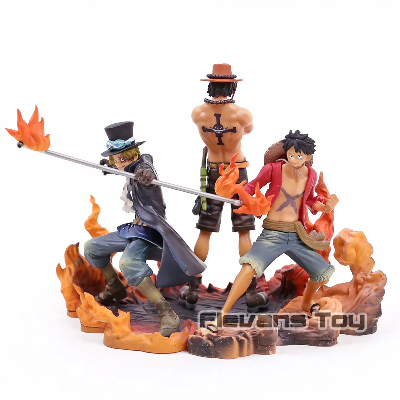 Banpresto one piece DXF Brotherhood II Luffy Ace Sabo Brother Боевая версия ПВХ Фигурки Коллекционная модель игрушки 3 шт./компл