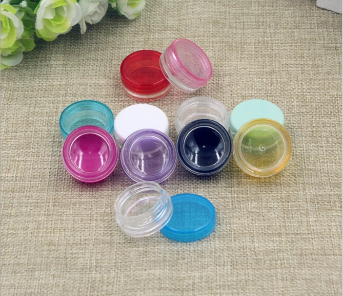 100 шт./лот 2 г маленькая круглая бутылка для образцов банки крема контейнер мини