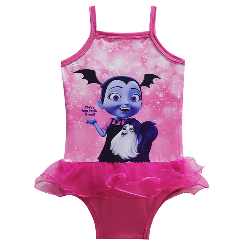 Новинка 2018 платье для девочки Vampirina бикини vaiana цельнокроеное плавания с бантом