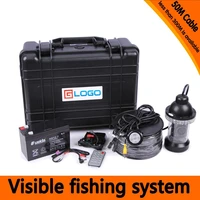50meters depth underwater fishing camera kit with 360 rotative camera 7inch monitor with dvr built in hard plastics case