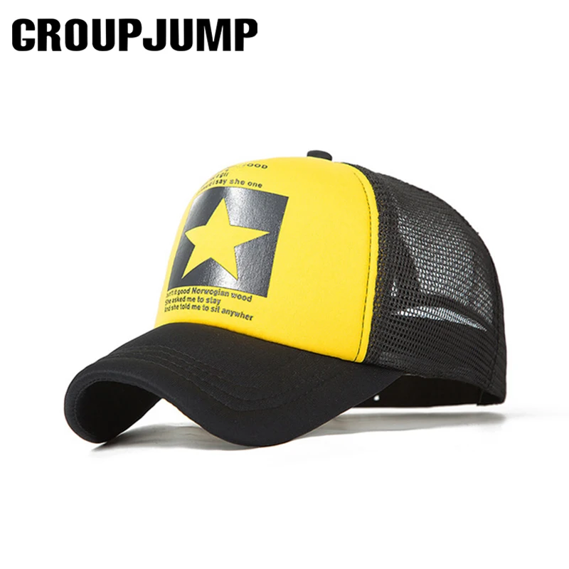 GROUP JUMP, бейсболка с пятизвездочным узором, Мужская бейсболка, летние сетчатые бейсболки, женская и мужская Спортивная Кепка, дышащая, Bone Gorras