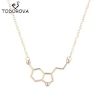 Тодорова молекула серотонина утверждающий кулон Цепочки и ожерелья химии колье воротник Простые ожерелья для Для женщин
