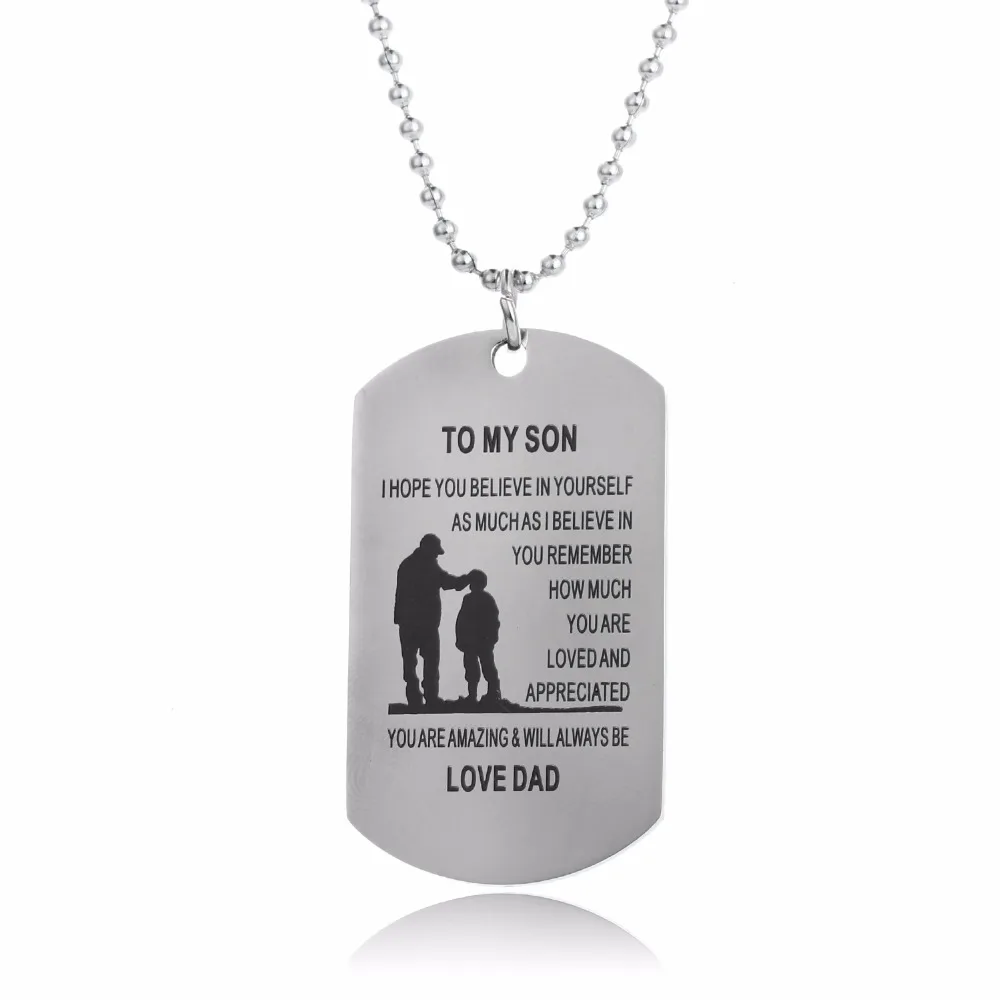 Ожерелье папочка с подвеской Love To Son Hope You Believe In Yourself ожерелье подвесками из