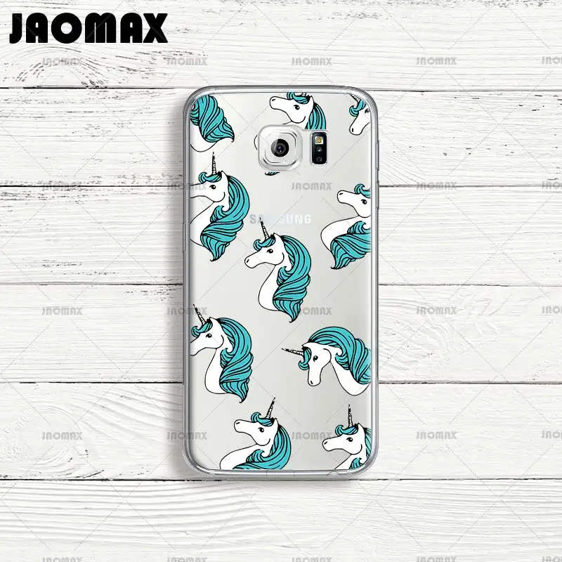 Jaomax Cartoon Unicorn Case For Samsung Galaxy Note 8 S6 S7 Egde S8 Plus A3 A5 J3 J5 J7 Transparent Silicone TPU Phone Bag Cases | Мобильные