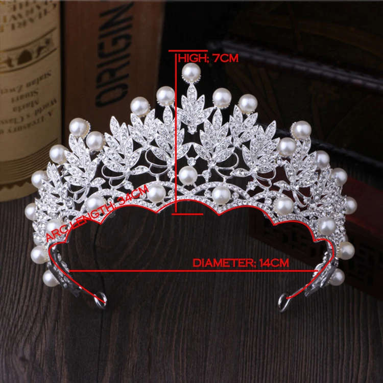 Горный хрусталь диадемы Свадебный ободок для Для женщин Имитация-жемчужные