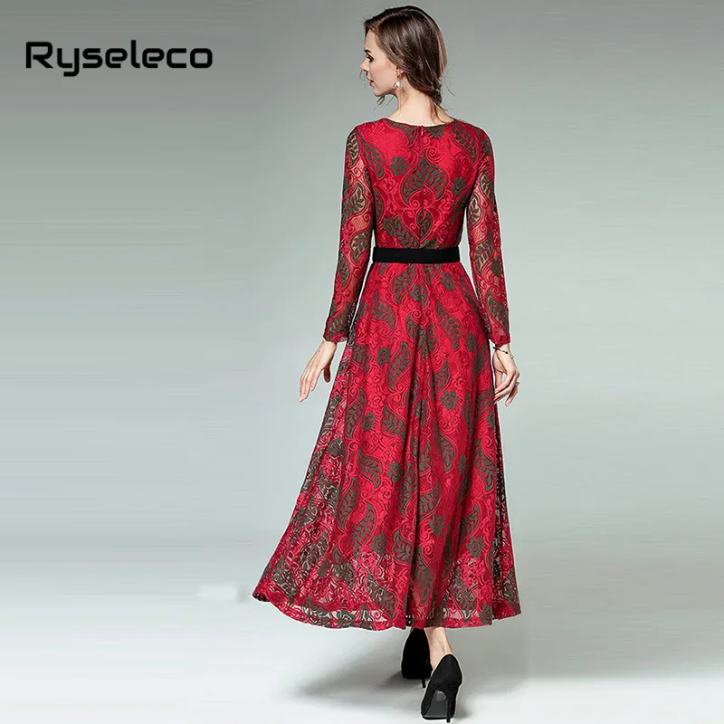 Платье женское кружевное с длинным рукавом повседневное облегающее вечернее