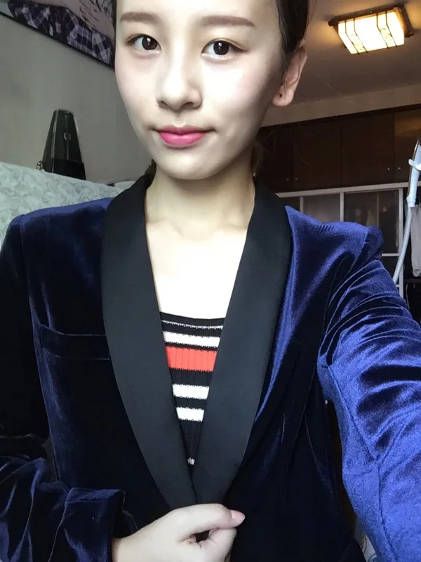 Женский мягкий бархатный блейзер весна 2018 | Женская одежда